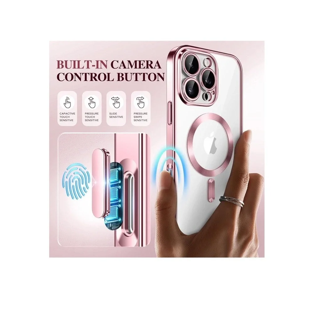 BERFY Magnetic for iPhone 16 Pro Case  Pink Compatible‎ With MagSafe